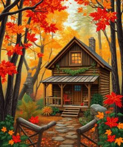 Jungle Cabin Paint Numbers