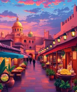 Vintage Oasis Bazaar Dusk Paint By Numbers