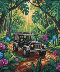 Vintage Obsidian Jungle Rover Paint By Numbers