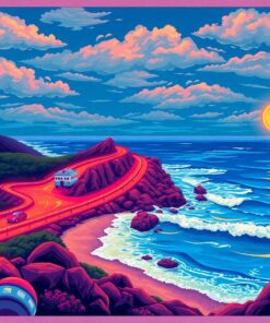 Vintage Ocean Highway Sounds Paint By Numbers