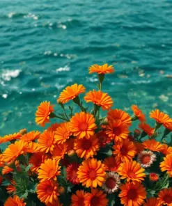 Vintage Ocean Marigold Ofrenda Paint By Numbers