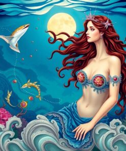 Vintage Ocean Nymph Mural Paint By Numbers