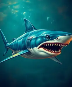 Vintage Oceanic Ghost Shark paint by numbers