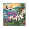 Vintage Okinawa Orchid Cranes Paint By Numbers