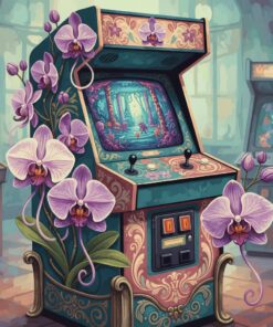 Vintage Orchid Arcade Machine Paint By Numbers