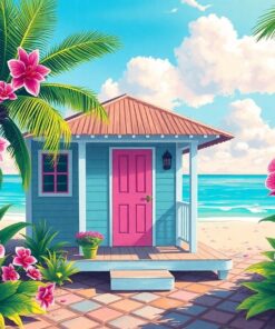 Beach Hut Paint Numbers