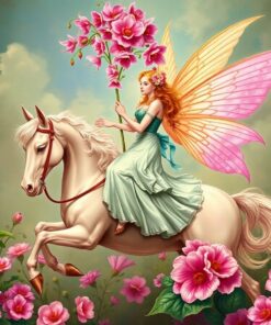 Vintage Orchid Fairy Rider Paint By Numbers