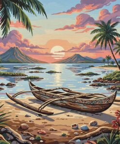 Vintage Outrigger At Ebb Paint By Numbers