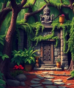 Jungle Shrine Paint Numbers