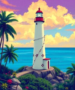 Island Lighthouse Paint Numbers