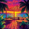 Vintage Palapa Evening Glow Paint By Numbers