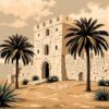 Vintage Palm Castle Ruins Paint By Numbers