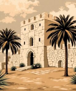Vintage Palm Castle Ruins Paint By Numbers