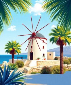 Framed Windmill Paint Numbers