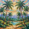 Vintage Palm Grove Impressionism Paint By Numbers