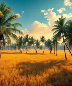 Vintage Palm Grove Pasture Paint by Numbers