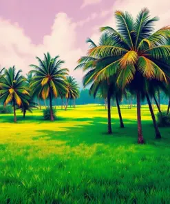 Vintage Palm Grove Pasture Paint By Numbers