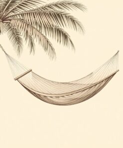 Vintage Palm Hammock Sketch Paint By Numbers