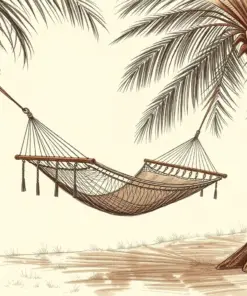 Vintage Palm Hammock Sketch Paint By Numbers