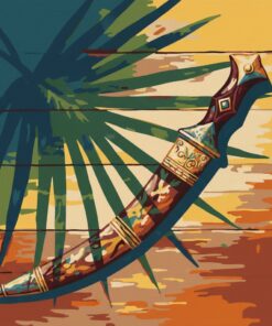 Vintage Palm Shadowed Jambiya Paint By Numbers