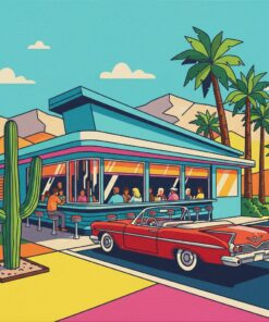 Vintage Palm Springs Diner Paint By Numbers