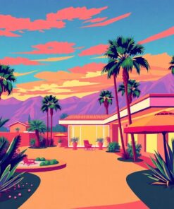 Vintage Palm Springs Glamour Paint By Numbers