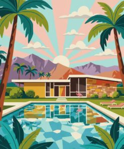 Vintage Palm Springs Oasis Paint By Numbers