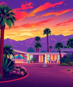 Vintage Palm Springs Twilight Paint By Numbers