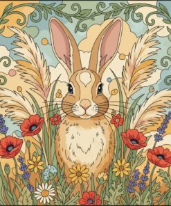 Vintage Pampas Spring Rabbit Paint By Numbers