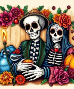 Vintage Pan De Muerto Paint By Numbers