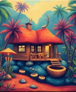 Vintage Paradise Deer Hideaway Paint By Numbers