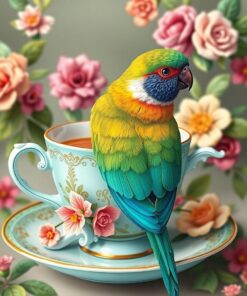 Mint Teacup Paint Numbers