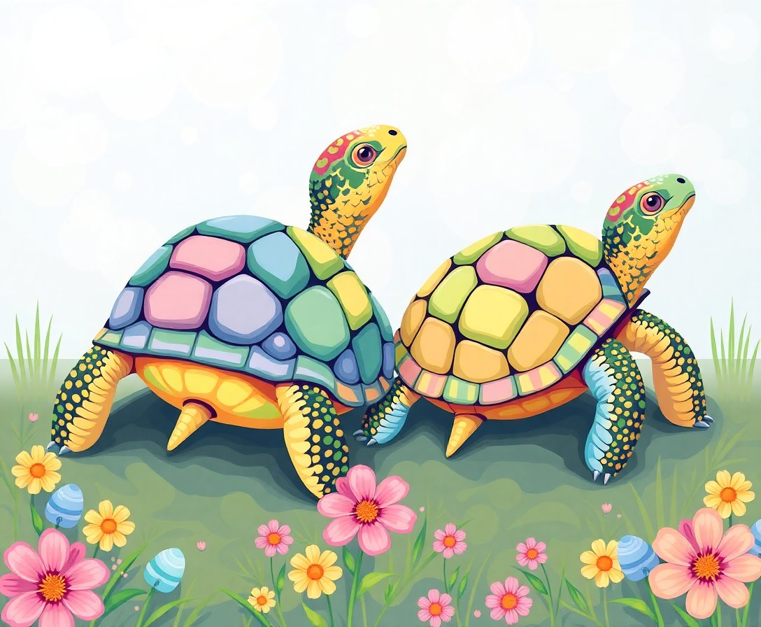 vintage-pastel-easter-turtles-paint-by-numbers-kit