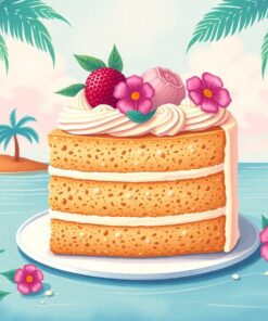 Vintage Pastel Island Cake Paint By Numbers