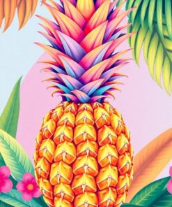 Vintage Pastel Tropical Pineapple Paint By Numbers