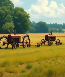Vintage Pasture Plowing paint by numbers