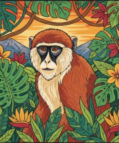 Vintage Patas Jungle Portrait Paint By Numbers