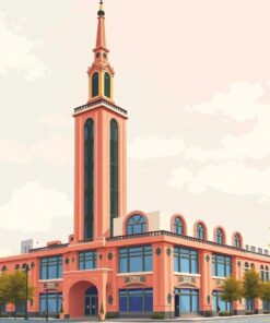 Vintage Peach Deco Tower Paint By Numbers