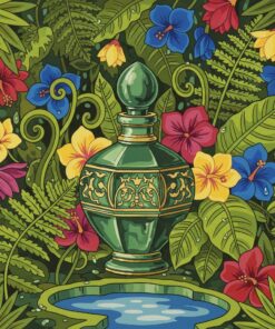 Vintage Perfume Fern Oasis Paint By Numbers