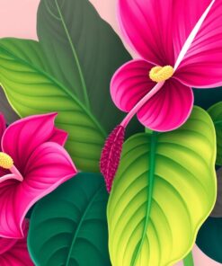 Pink Anthurium Paint Numbers