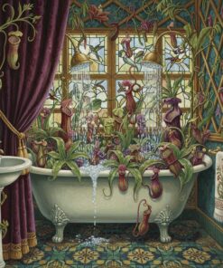 Vintage Pitcher Plant Bath Paint By Numbers
