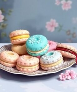 Vintage Plate With Macaroons Paint By Numbers