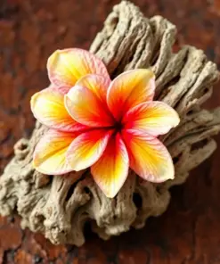 Vintage Plumeria Driftwood Paint By Numbers