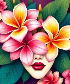 Vintage Plumeria Masquerade Paint By Numbers