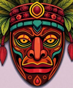 Vintage Polynesian Ancestor Mask Paint By Numbers
