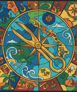 Vintage Polynesian Cartography Calipers Paint By Numbers