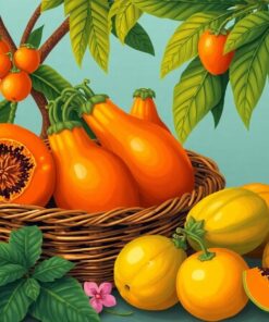 Vintage Polynesian Papaya Harvest Paint By Numbers