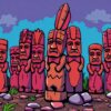 Vintage Polynesian Stone Idols Paint By Numbers