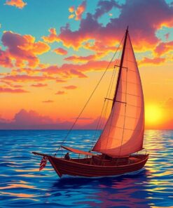 Sunset Sail Paint Numbers