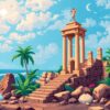 Vintage Poseidon Tropical Ruins Paint By Numbers